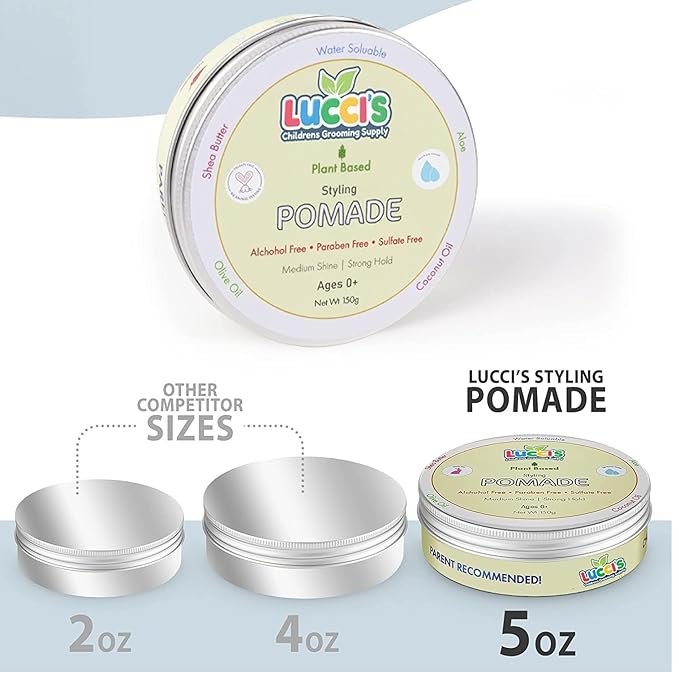 Baby Hair Gel – 5oz Plant-Based Styling Hair Pomade for Infants – No Parabens or Sulphates – Medium Shine and Strong Hold Hair Paste for Kids