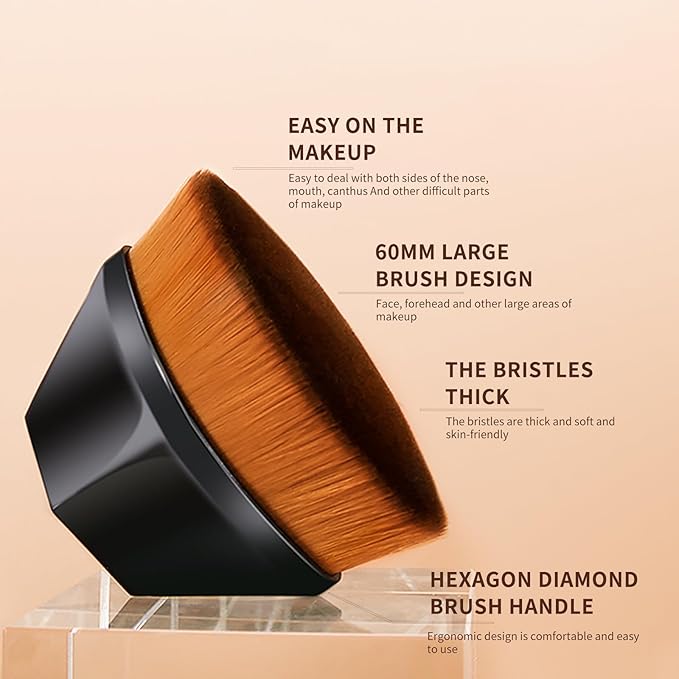 DUcare Self Tanner Brush, Large Tanning Foundation Brush for Face and Body, Kabuki Tan Applicator for Smooth and Even Coverage with Protective Case