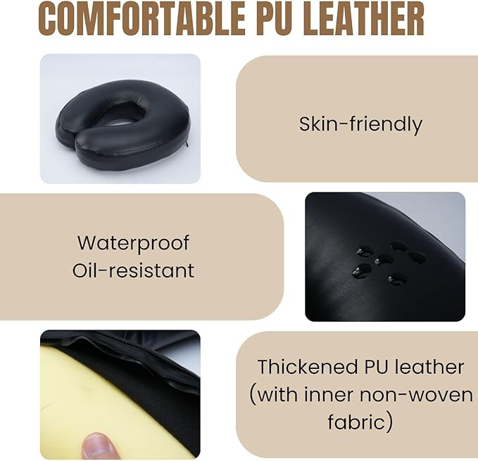 Massage Face Cradle with Cushion Massage Table Headrest, Fit Most Massage Table, Memory Foam, Adjustable