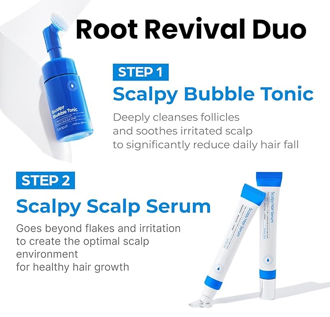 Leave-In Exfoliating Scalp Treatment - Detox Bubble Tonic for Dry & Itchy Scalp, Removes Flakes, Sebum & Buildup, Salicylic Acid & Menthol, Korean Hair Care