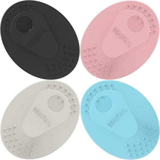 Face Scrubber 4 Pack, BEAUTAIL Silicone Manual Facial Cleansing Brush for Men Women, Gentle Face Scrubber Exfoliator, Skin Care Exfoliating Face Brush, Black+Starlight+Pink+Blue