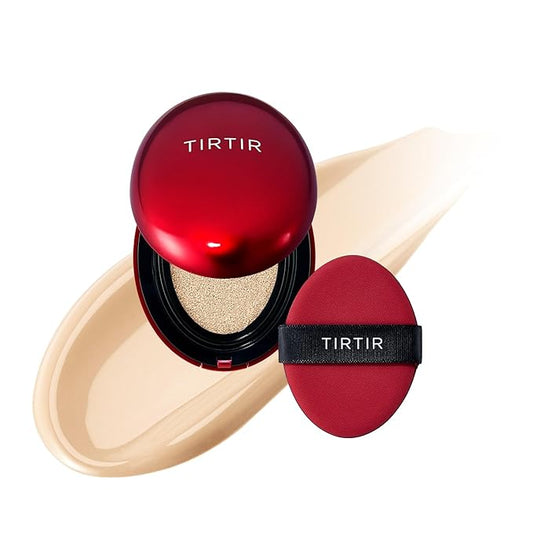 [*Mini Size*] TIRTIR Mask Fit Red Cushion Foundation | Full coverage, Weightless, Skin fit, Satin Glow Finish, Korean Makeup, beauty, Tattoo cover up, Buildable (#17W French Vanilla, 0.15 Fl Oz)