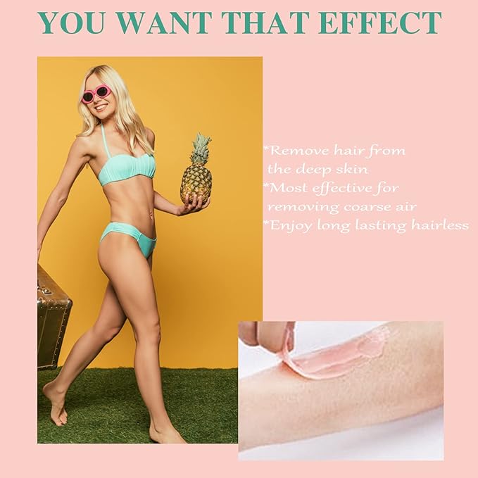 PURPLESKY Wax Beads Bulk - Painless 40oz Summer Hard Wax Beads for Body Bikini Leg Back Underarm Chest Eyebrow Ear Nose Long Lasting Waxing for Women Men