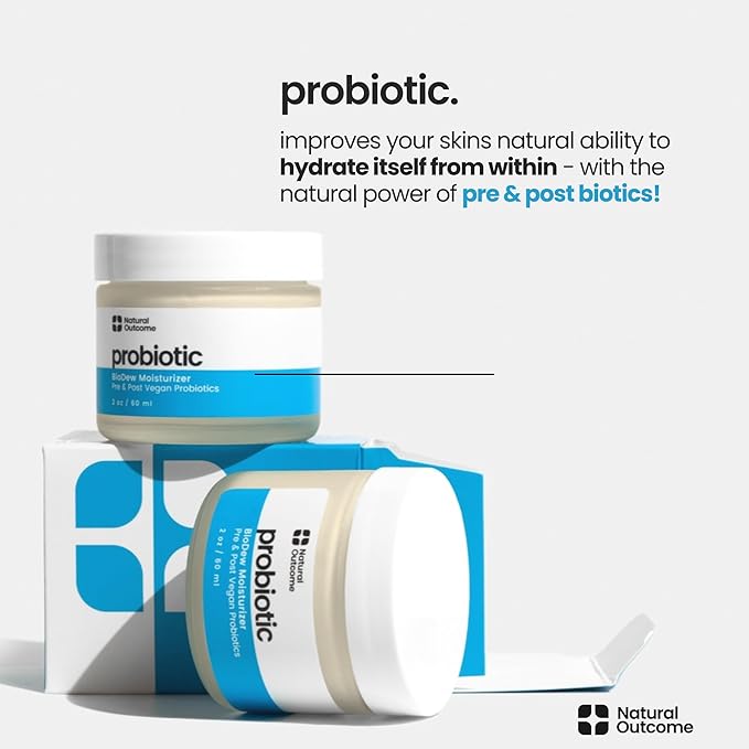 natural outcome Pro Biotic Moisturizer - Probiotic Face and Skin Cream, Hydrating Vegan Bio Moisturizer, Organic, Cruelty-Free Skincare Solution for Radiant, Balanced Skin