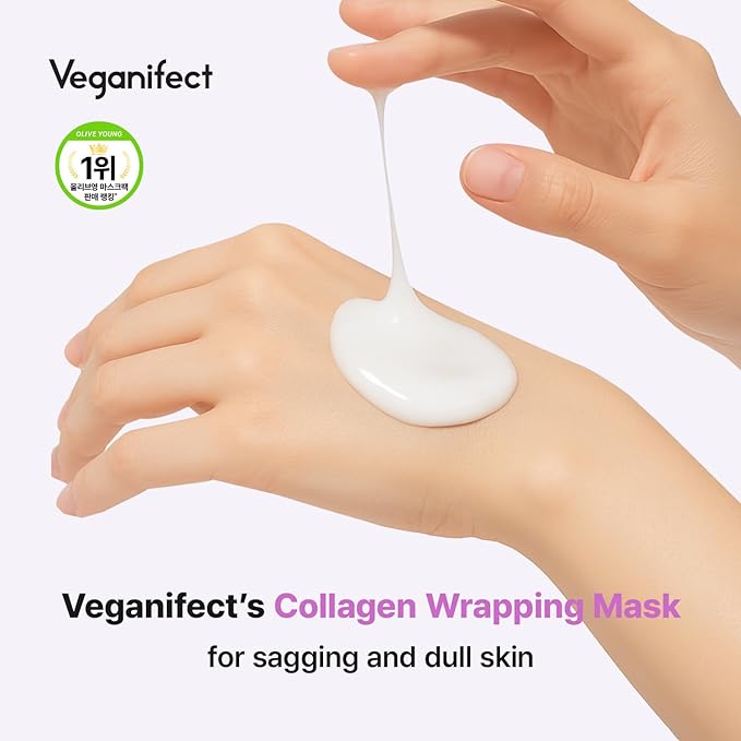 Collagen Overnight Wrapping Peel Off Facial Cream Mask with Jelly Brush, For Elasticity, Hydrating, Hydrolyzed Collagen & Peptide, Glass Skin, Korean Skincare, 2.73 Fl Oz