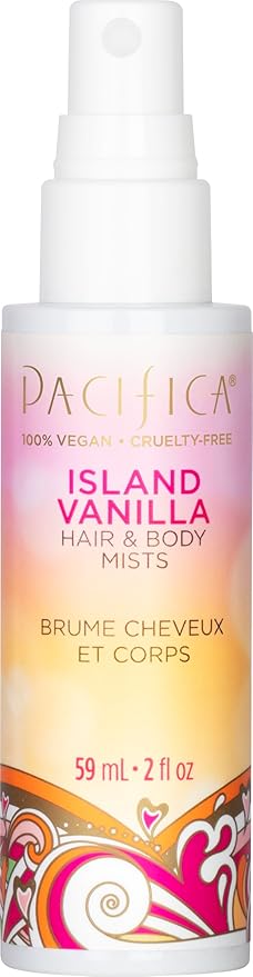Pacifica Mini Island Vanilla Hair Mist Perfume and Full Body Spray for Women - Body Mist Fragrance Spray for A Mood-Lifting Experience, Paraben-Free, Clean Beauty Alcohol-Free, Vegan 2 oz