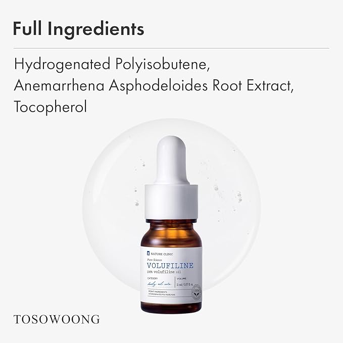 TOSOWOONG Volufiline Serum, 100% France Sederma Volufiline Concentrate for Plumping, Skin firming, Boost and Glass skin, glow Skincare for Face, lip and body, 11ml 0.37 fl. oz.