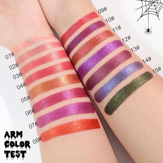 Kaely Glitter Metallic Lipstick, Shimmer Metallic Lipsticks for Women, High Pigmented Lip Gloss Long Lasting Waterproof Smudge Proof 24 Hour, Halloween Makeup, Vegan & Cruelty-Free, 13