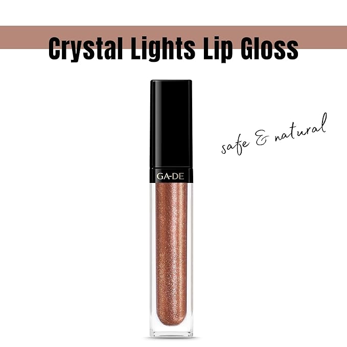 GA-DE Crystal Lights Lip Gloss, 806 - Enriched with Light-Reflecting Crystal Pearls - Smooth Silky, Rich Color - Moisturizes and Adds Shine - 0.2 oz