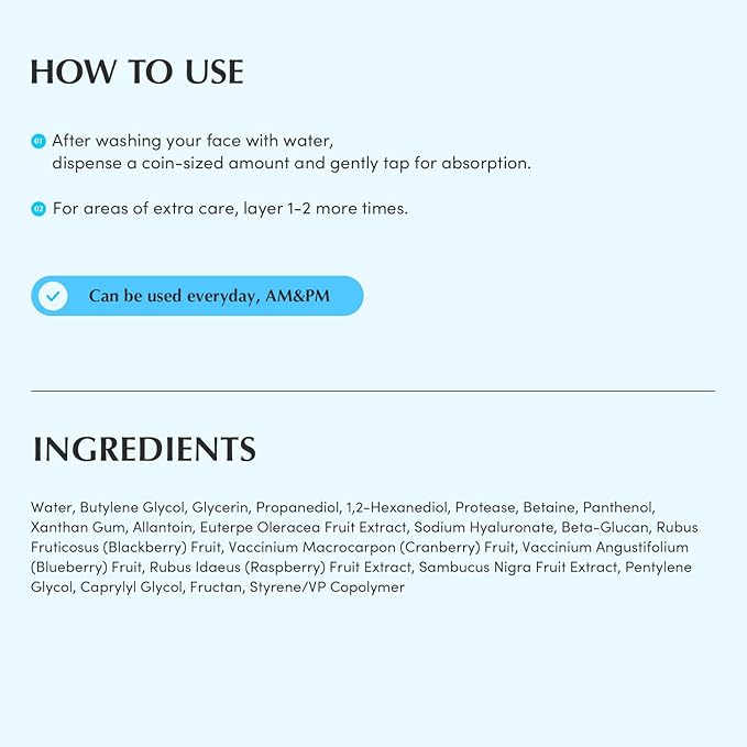 EQQUALBERRY Swimming Pool Toner - Korean Toner for Daily Exfoliating & Deep Hydration with Natural Enzyme Protease & Hyaluronic Acid, For Sensitive Skin, 10.14 Fl Oz (300ml)