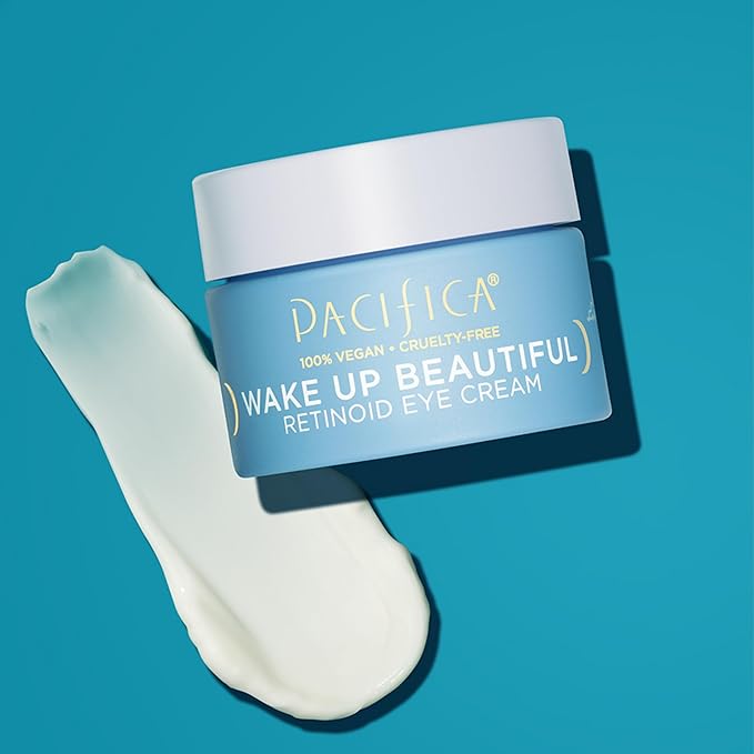 Pacifica Beauty Wake Up Beautiful Retinoid Eye Cream & Overnight Retinoid Cream Set, Skincare, Moisturizer, Face Cream, For Dry, Aging, Sensitive Skin, Vegan, 0.5 fl oz and 1.7 fl oz (Set of 2)