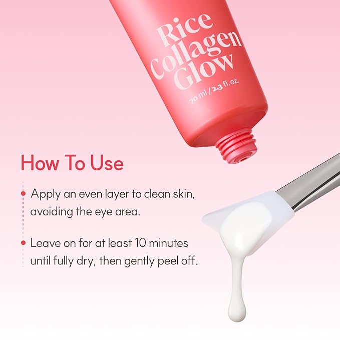 The Face Shop Pink Collagen Wrapping Mask, Peel-Off Facial Mask for Glass Skin, with Vegan PDRN & Rice Extract, Hydrating & Evening Skin Tone, 2.3 fl. oz.