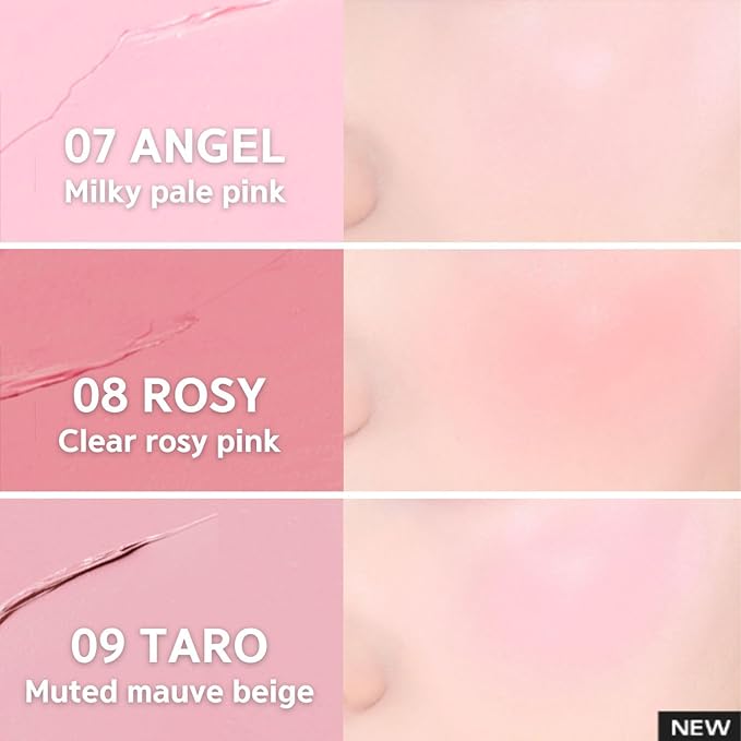 BBIA Ready To Wear Downy Cheek Cream Blush 8 Color - Creamy Blendable & Buildable Blush Dewy Texture & Matte Finish High Pigment Longlasting Lightweight Natural Face Makeup, 0.10oz (08 DOWNY ROSY)