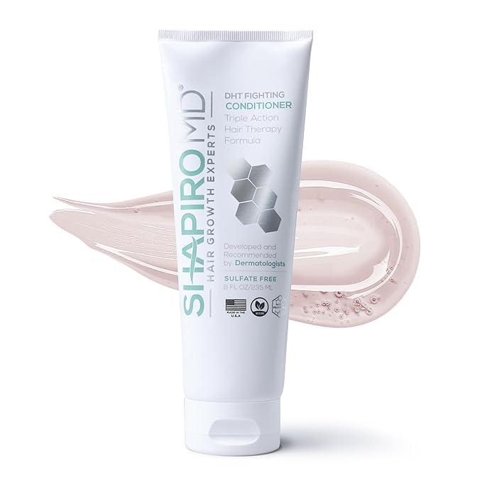 Shapiro MD Hair Growth Experts Hair Loss Conditioner, DHT Fighting Vegan Formula for Thinning Hair Developed by Dermatologists, Experience Healthier, Fuller and Thicker Looking Hair, 1 Month Supply