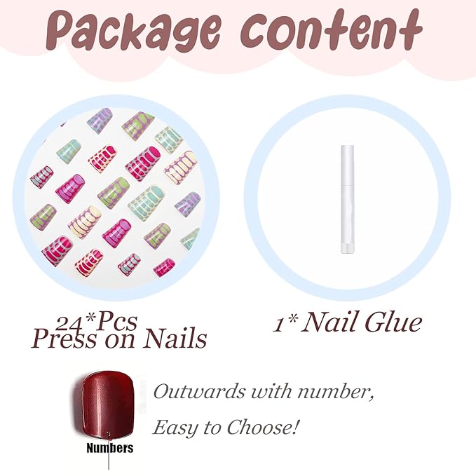 BABALAL Duck Nails press on Colorful Fake Nails Tropical Glue on nails Summer Design Acrylic Nails Supplies 24Pcs Duck Bill Manicure False Nails Y2k Gyaru Aesthetic Nails Glossy Artificial Nails Art