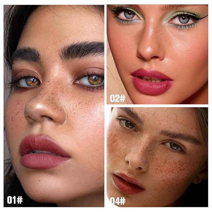 evpct 3Pcs Peel Off Lip Stain Tints, Maroon Mauve Nude Brown Matte Liquid Lipstick Lip Stain Long Lasting Waterproof for Women, Non-stick Cup Lipstick Peel Off Highly Pigmented Smudge-proof Liptint