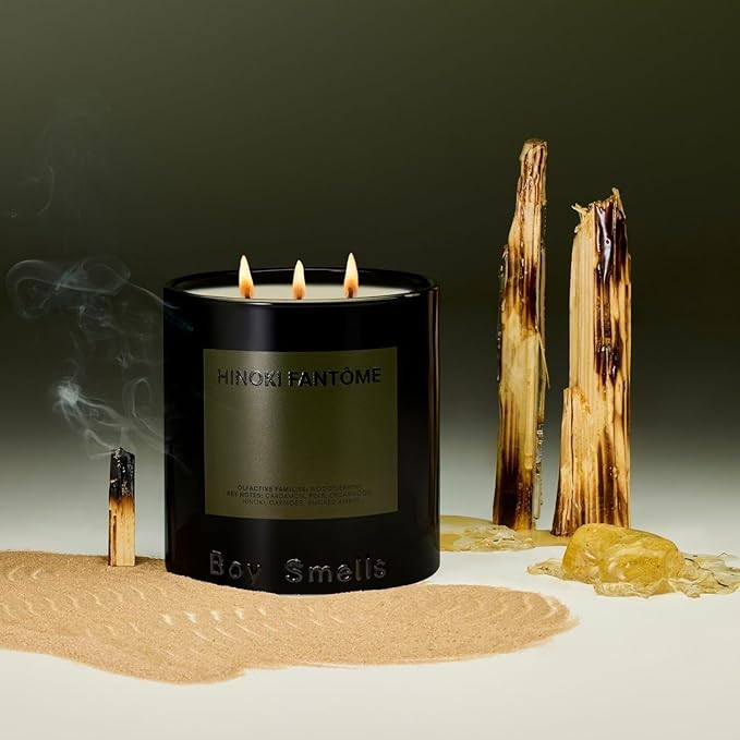 Hinoki Fantôme Scented Candles for Men and Women - 27 oz - Soy, Coconut Wax Candle Blend - Aromatic Candles for Home with Japanese Cypress, Jasmine and Smoked Amber - 100-Hour Burn - Cotton Wick