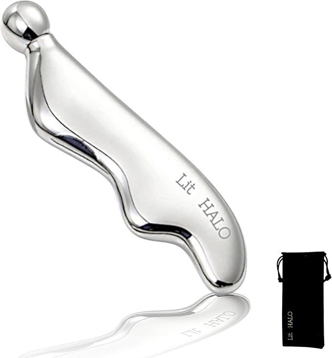 4-in-1 Gua Sha Massager: Stainless Steel Cryo Gua Sha Facial Tools for Face, Neck, Body – Lymphatic Drainage Massager, Facial Roller, Reduce Puffiness, Improve Circulation Beauty Tools