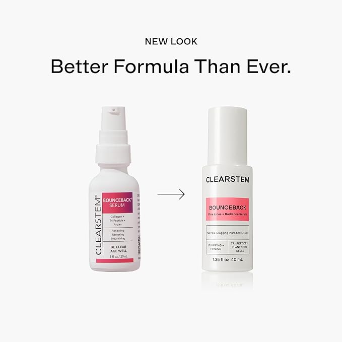 CLEARSTEM BOUNCEBACK Anti Aging Facial Serum - Peptides Serum for Face Hydration with Growth Factor for Deep Wrinkle Repair - Lightweight Formula for Visibly Smooth, Firm, Softer and Radiant Skin