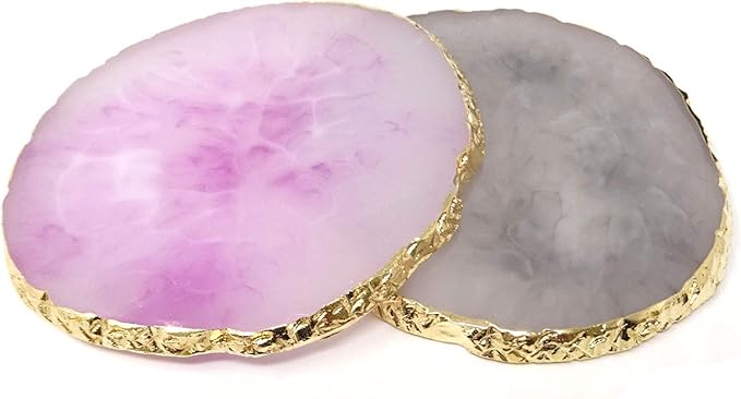 Honbay 2PCS Golden Edge Resin Nail Art Palettes