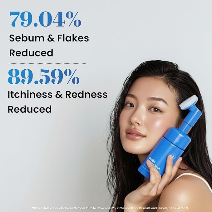 Leave-In Exfoliating Scalp Treatment - Detox Bubble Tonic for Dry & Itchy Scalp, Removes Flakes, Sebum & Buildup, Salicylic Acid & Menthol, Korean Hair Care