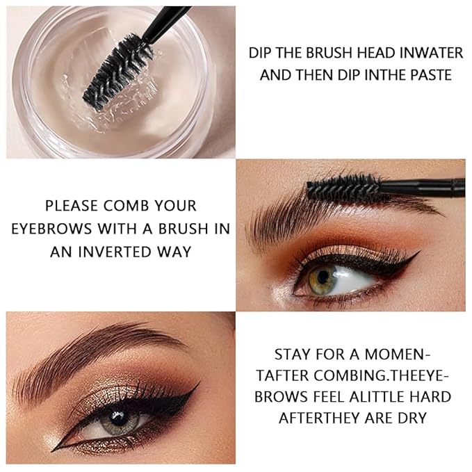 Brow Kit, Eyebrow Pomade,Eye Brow Contour Palette with Double-ended Eyebrow Brush, Full Defined Natural Brows, Long-Lasting Waterproof,01