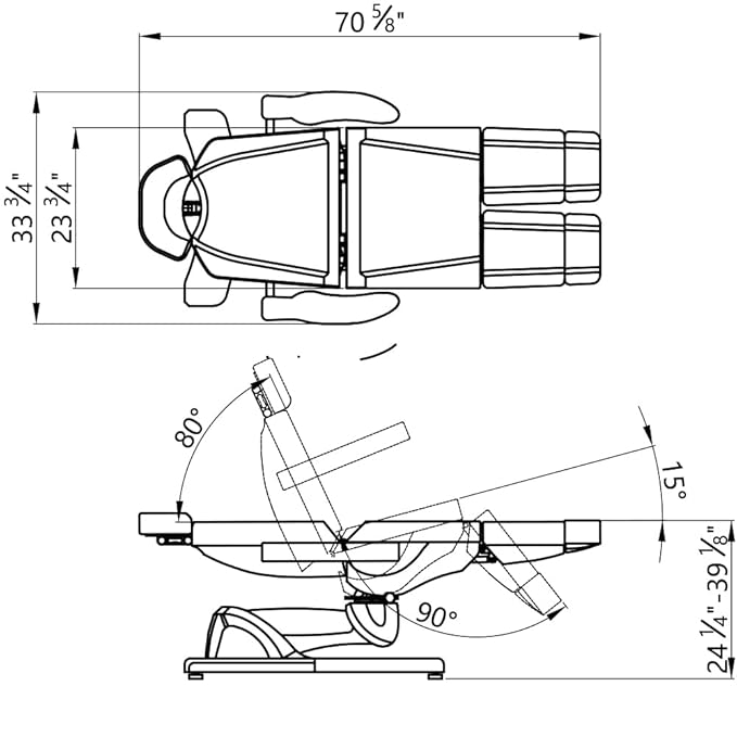 Dir Full Electrical Medical Aesthetic Chair, Podiatry, Dental, Facial Beauty Bed with Split Leg Libra, White