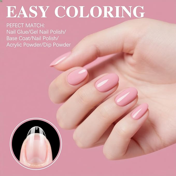 Extra Short Almond Nail Tips, SSWSBYKE 300pcs 15 Sizes Gel Acrylic Nail Tips for Full Cover Pre-Shaped Fake Nails Tips Half Matte Press On Nails for Extension Home DIY Salon