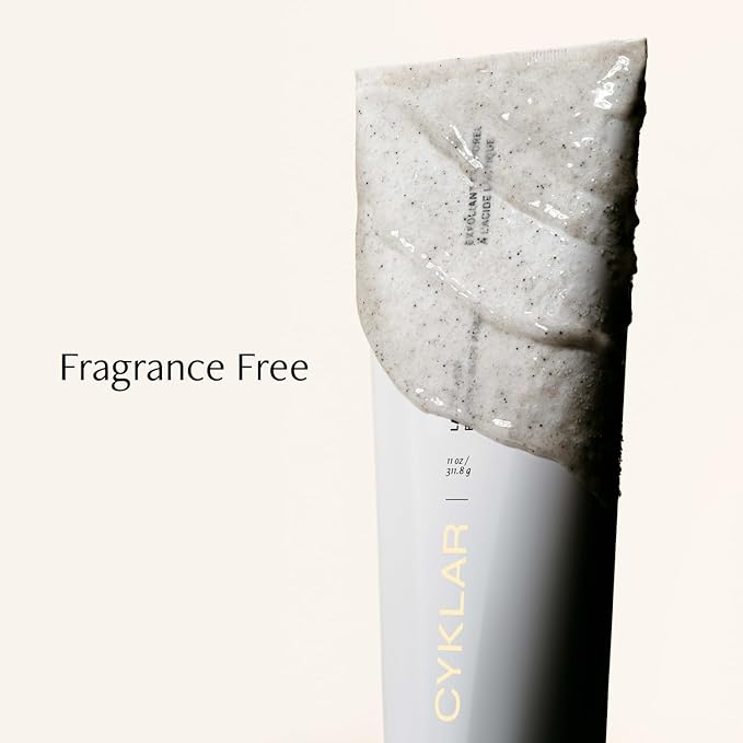 Cyklar Lactic Acid Foaming Body Polish – Exfoliating Body Wash with Chemical & Physical Smoothers – Includes Glycerin Hydration, Mandelic Acid & Volcanic Pumice. Fragrance-Free, 11 fl oz