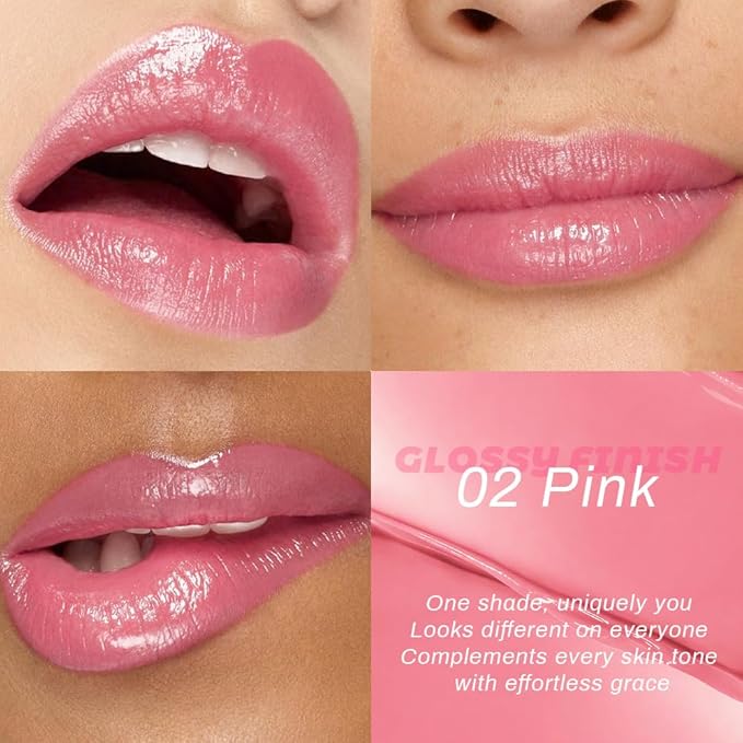 evpct 2Pcs Brown Dusty Pink Honey Lipstick Tinted Lip Balm, Sheer Hydrating Shine Tinted Lipstick for Women, Moisturizing Lip Color, Nourishing Tinted Lip Balm Plumper Gloss Stain, Glossy Shiny Finish