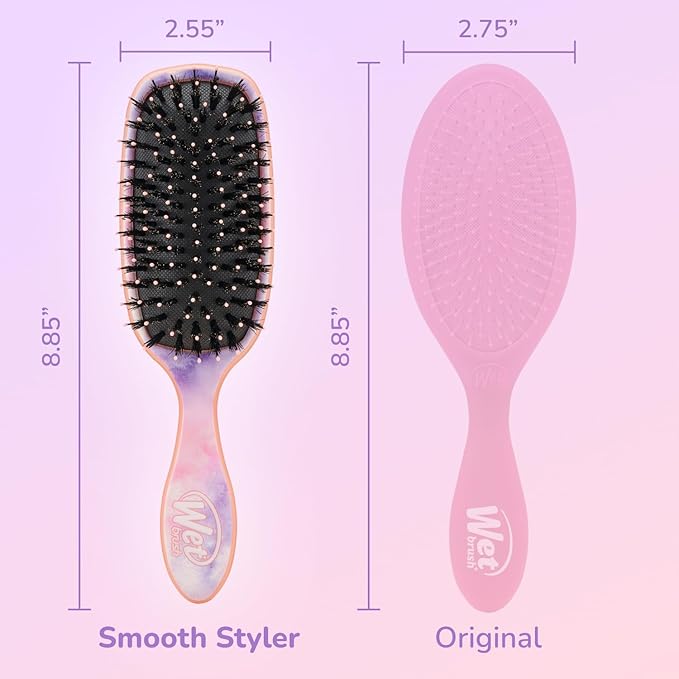 Wet Brush Shine Enhancer Color Wash Watermark, Paddle Hair Detangler Brush with Ultra-Soft Intelliflex Bristles, Infused With Natural Argan Oil, Shiny & Smooth, Wet or Dry, For All Hair Types