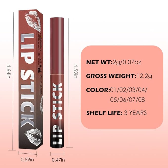 Matte Lipstick Crayon for Women, Rose Wood Lip Stick Pencil 24 Hour Long Lasting Waterproof, Non-Drying Hydrating Formula Lip Gloss Makeup, Vegan & Cruelty-Free, 04