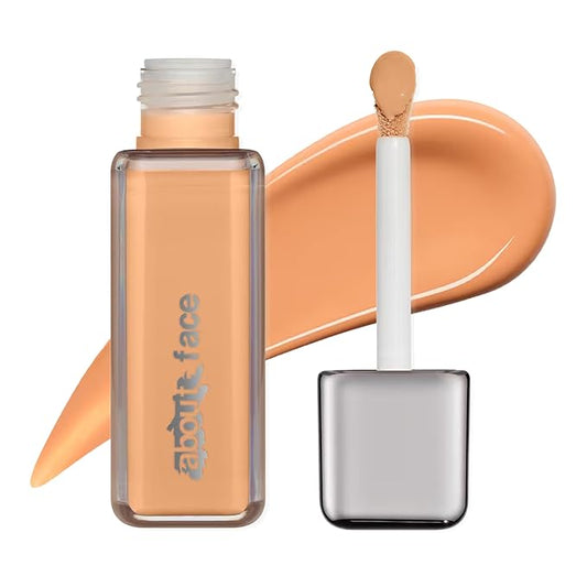 about-face THE PERFORMER Skin-Focused Foundation M1Peach – Medium Coverage, Long-Wear, Breathable & Buildable Base – Clean, Vegan, Hydrating Formula with Blue Agave & Chlorella – 1.08oz