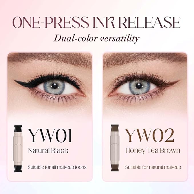 Gel Eyeliner Pencil Set, 2026 New Foldable Eyeliner Stamp for Perfect Wings, Waterproof Eyeliners Tool, Smudge Proof Eyeliners Pen for Beginners (1pcs Brown)