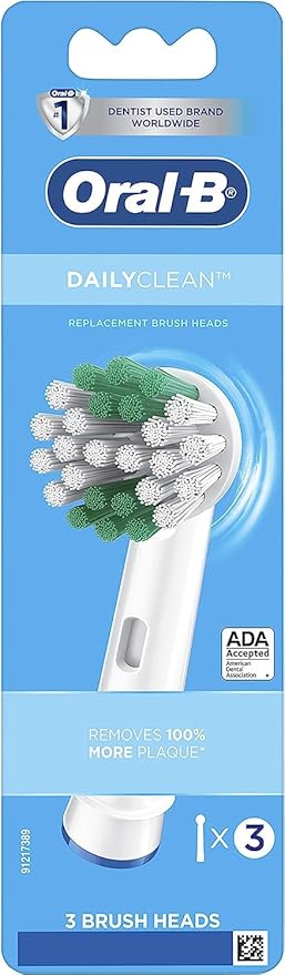 Oral-B Daily Clean Replacement Brush Heads for an Oral-B Electric Toothbrush, Pack of 3