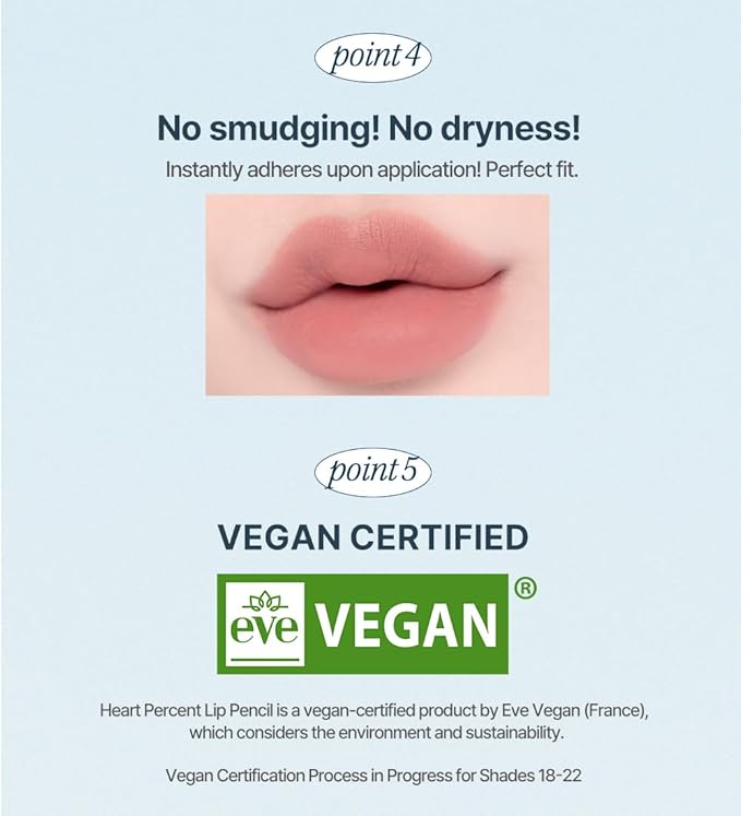 Heart Percent Dote On Mood Lip Pencil, Long-Lasting Creamy Lip Crayon Smooth Color Liner Retractable Lipstick Pencil 0.8g, 22. Salmon Peach