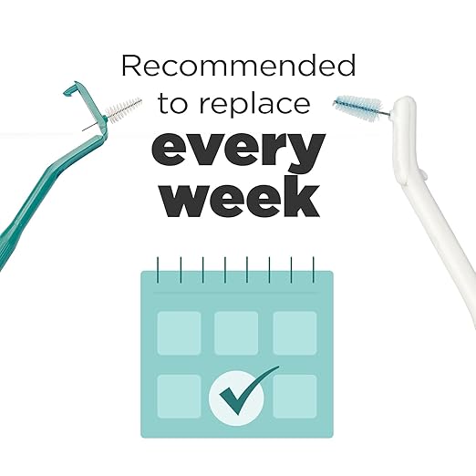 GUM Proxabrush Go-Betweens Refills - Wide - Compatible with GUM Permanent Handle - Reusable Interdental Brushes - Soft Bristled Dental Picks, 8 Count (Pack of 6)