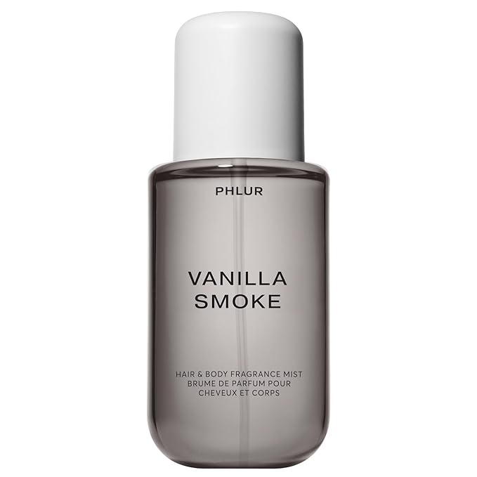PHLUR Vanilla Smoke Body Mist - Hair and Body Mist Fragrance - Cashmere Vanilla Body Spray with Pink Pepper, Bergamot, Tonka Bean & Incense (8 Fl Oz)