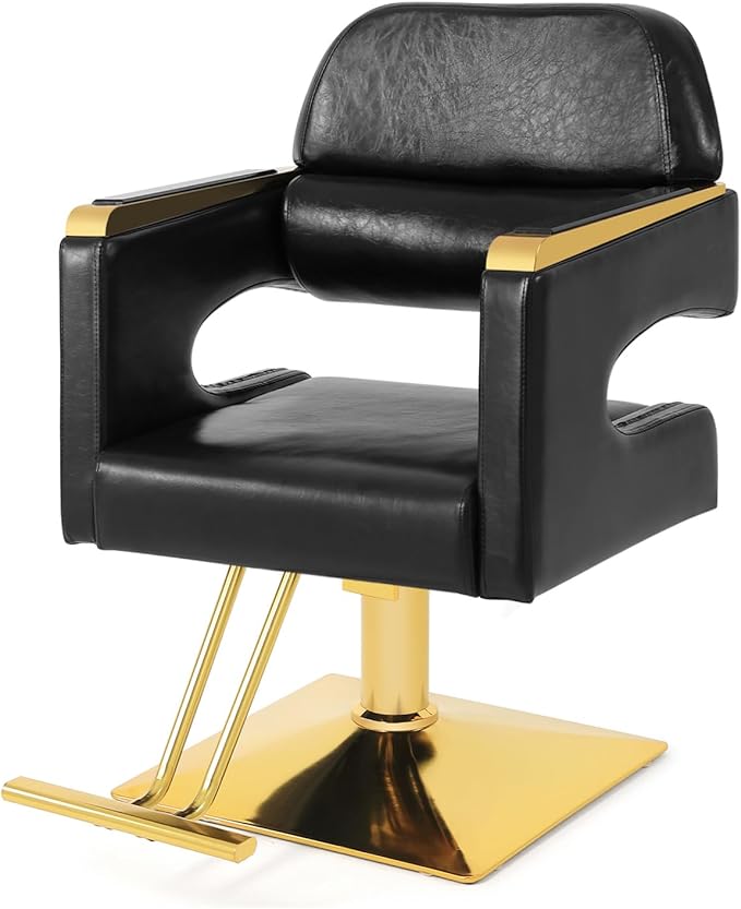 Artist hand Stylist Chairs for Salon Chair for Hair Stylist, Hydraulic Barber Chair 360 Degree Swivel Hair Chair Modern and Comfort, Spa Beauty Equipment Max Load Weight 330 Lbs Women Man Gold