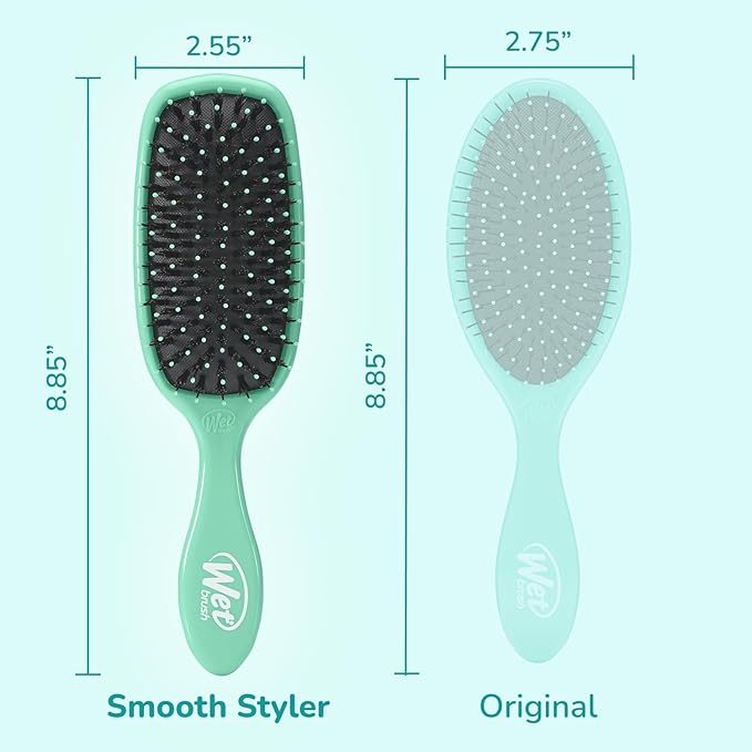 Wet Brush Shine Enhancer, Aqua, Natural Boar Bristles with Ultra-Soft IntelliFlex Technology, Leaves Hair Shiny and Smooth, Detangling Brush for All Hair Types, For Women, Men, Wet & Dry Styling
