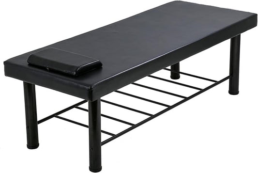 PayLessHere Metal Frame Massage Table Stationary Massage Bed 75" L 30" W 4" THK Memory Foam Layer Heavy Duty Stationary Physical Therapy Bed for Spa Footmassage Facial CareSpa Tattoo