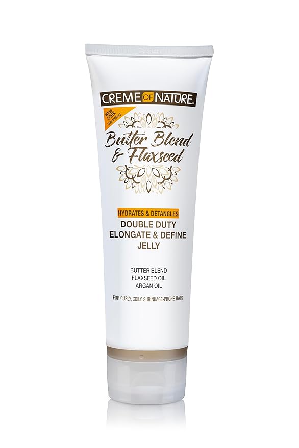 Creme of Nature, Curl Elongater, Butter Blend, Argan Oil, Flaxseed Oil, Curl Jelly for Defining Hydration, 8.45 Oz