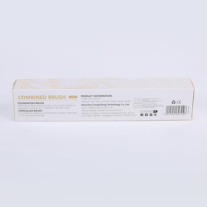 docolor Concealer Brush and Foundation Brush for Liquid Makeup, 2PCS Angled Kabuki Blending Makeup Brush Perfect for Liquid Cream Powder Blending,Stippling,Highlighter and Nose Contour