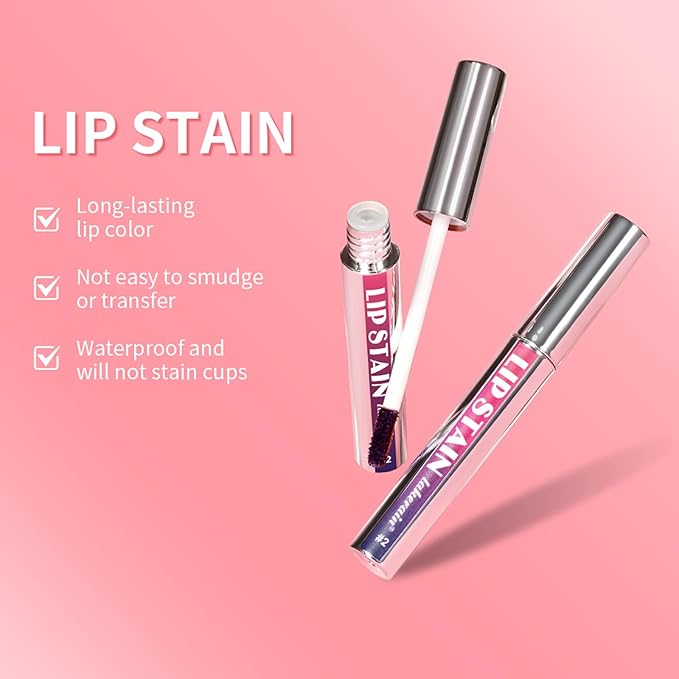 Petansy Peel Off Lip Tint 3 Colors Detachable Lip Liner Long Lasting Waterproof Matte Lip Gloss Liquid Lipstick Pigmented Lip Pencil (3Colors/Set)