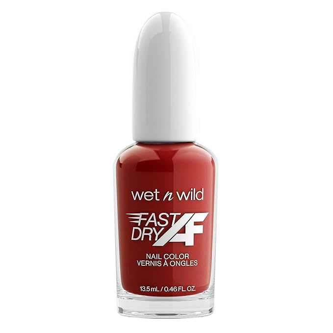 wet n wild Fast Dry AF Nail Polish Color, Red Light District | Quick Drying - 40 Seconds | Long Lasting - 5 Days, Shine (Pack of 2)