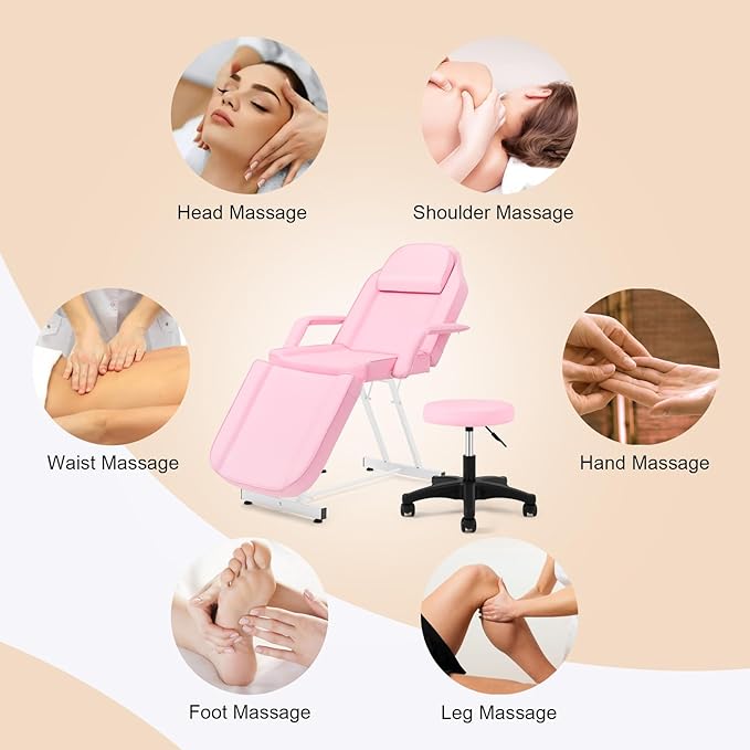 Artist hand Facial Bed Lash Bed for Eyelash Extensions (Pink)