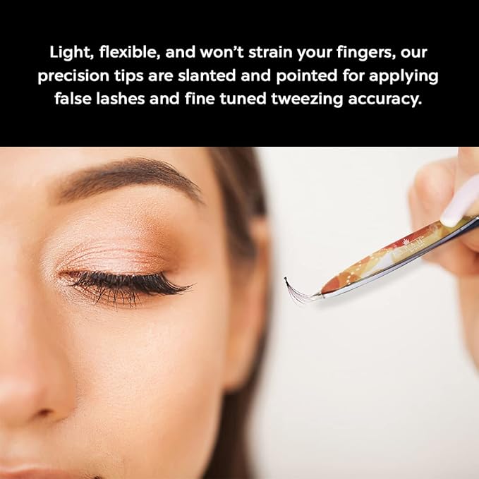 F.A.R.A.H. Z-Tweeze Professional Emerald Amber Stainless Steel Dual Ended Precision Tweezers with Slanted and Pointed Tips