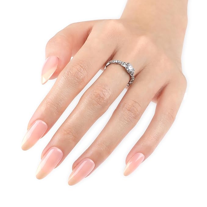 White French Tips Press On Nails Medium Almond, White French Soft Gel Stick On Nails, Designer Reusable Acrylic Nail Press Ons, Fake Nails With Glue On Nail, Wedding False Nail For Women