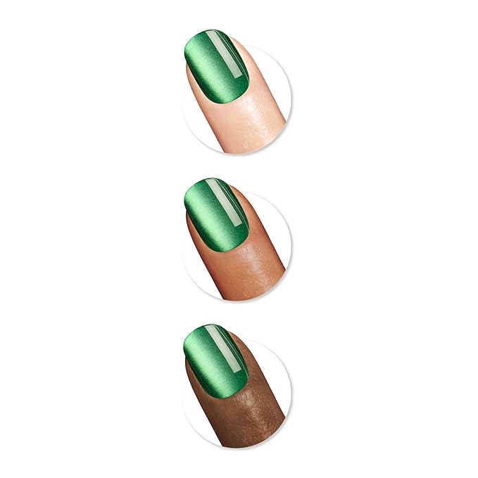 Sally Hansen Salon Effects Perfect Press-On Nails | Sq-oval Shape | Easy to Apply, Non-Damaging| 30 Nails, Nail Glue, Adhesive Tabs, File | Rocket Fuel