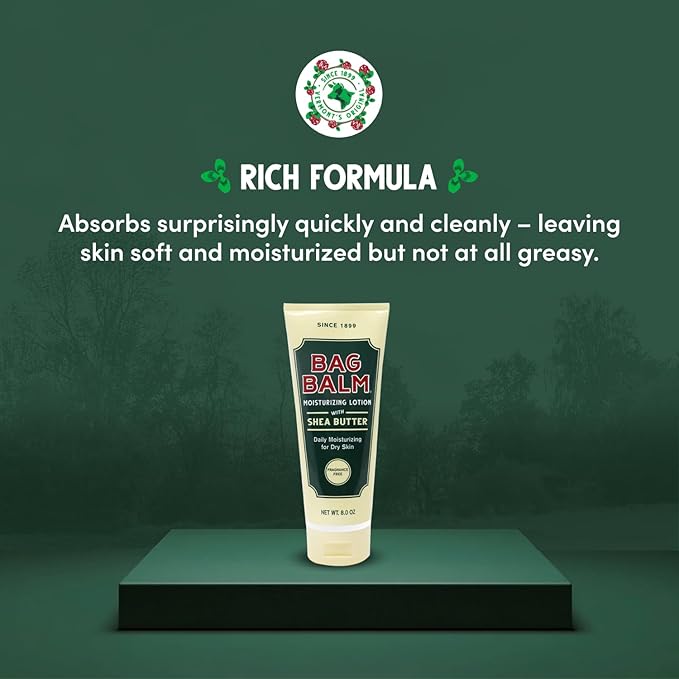 Bag Balm Moistuzing Body Lotion with Shea Butter, Daily Moisturizing for Dry Skin | Pack of 2 8oz Tubes